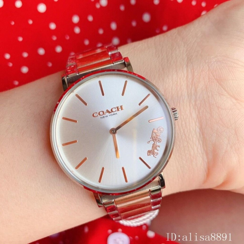 COACH手錶 蔻馳手錶 PERRY系列時尚商務通勤石英錶 鋼鏈簡約百搭女錶 氣質防水手錶女14503345