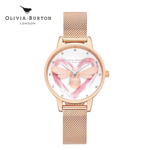 Olivia Burton手錶 OB手錶 英國小眾石英錶 時尚浮雕3D小蜜蜂手錶 女生腕錶 手錶女生 精品錶 休閒手錶女