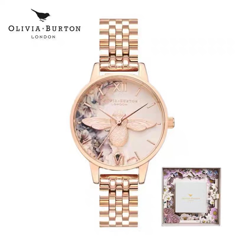 Olivia Burton手錶 OB手錶 英國小眾石英錶 時尚浮雕3D小蜜蜂手錶 女生腕錶 手錶女生 精品錶 休閒手錶女-細節圖11