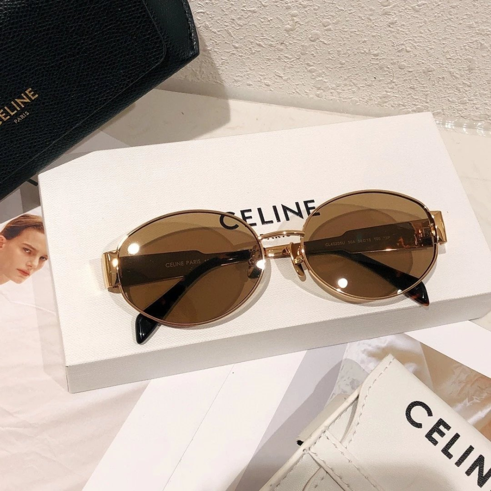 Celine墨鏡 思琳墨鏡 CL40235U 賽琳太陽鏡 凱旋門復古橢圓形墨鏡 明星同款墨鏡 男女同款太陽眼鏡 歐美時尚-細節圖8