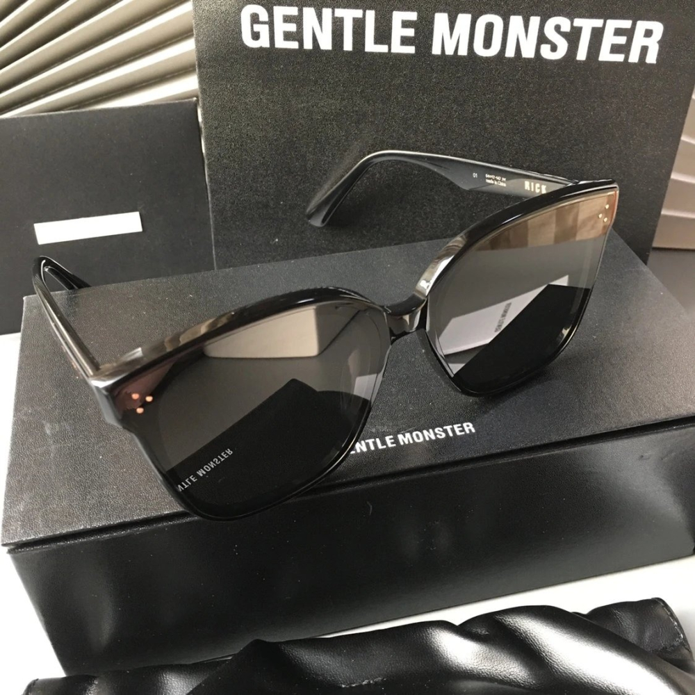 GENTLE MONSTER墨鏡 GM墨鏡 Rick墨鏡 明星同款墨鏡 黑色大框墨鏡 男女同款太陽眼鏡 方框墨鏡 黑色粉-細節圖6
