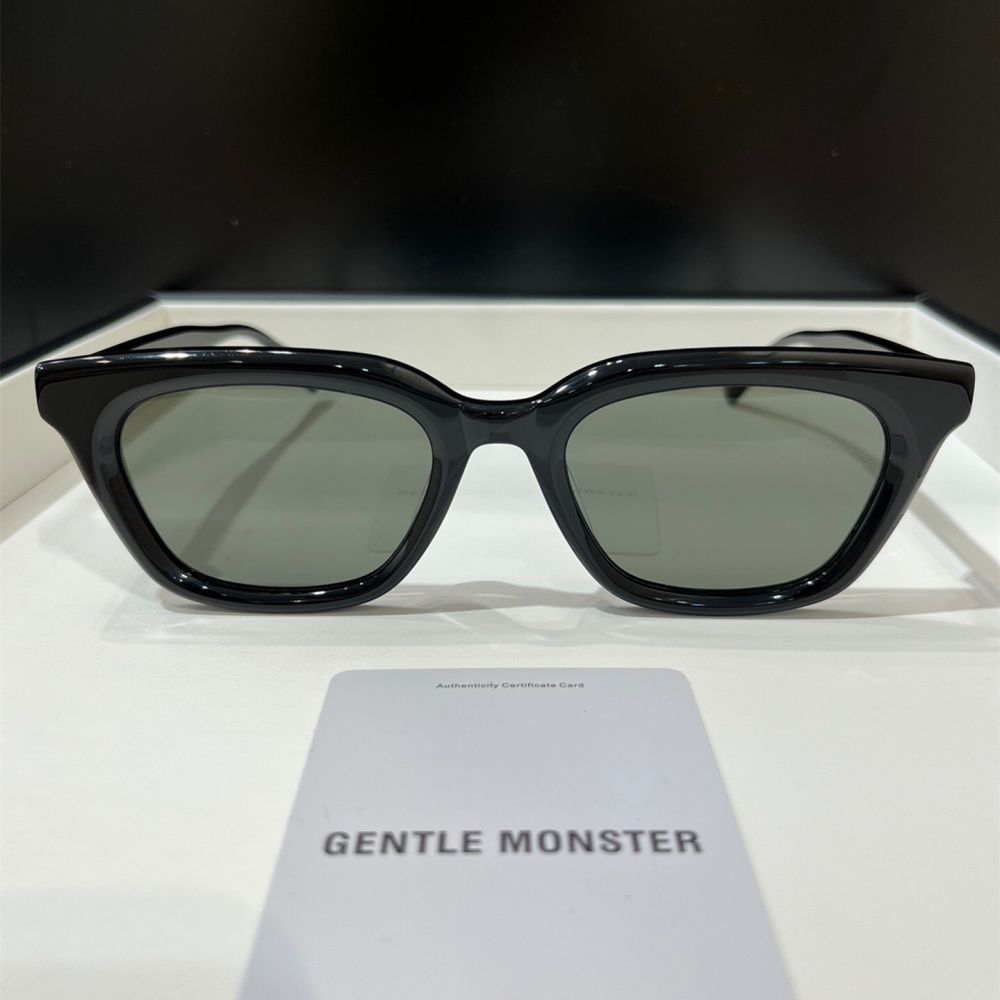 GENTLE MONSTER墨鏡 GM墨鏡 新品HUE太陽鏡 黑色方框墨鏡 防紫外線太陽眼鏡 大框素顏眼鏡 女生墨鏡 男-細節圖3