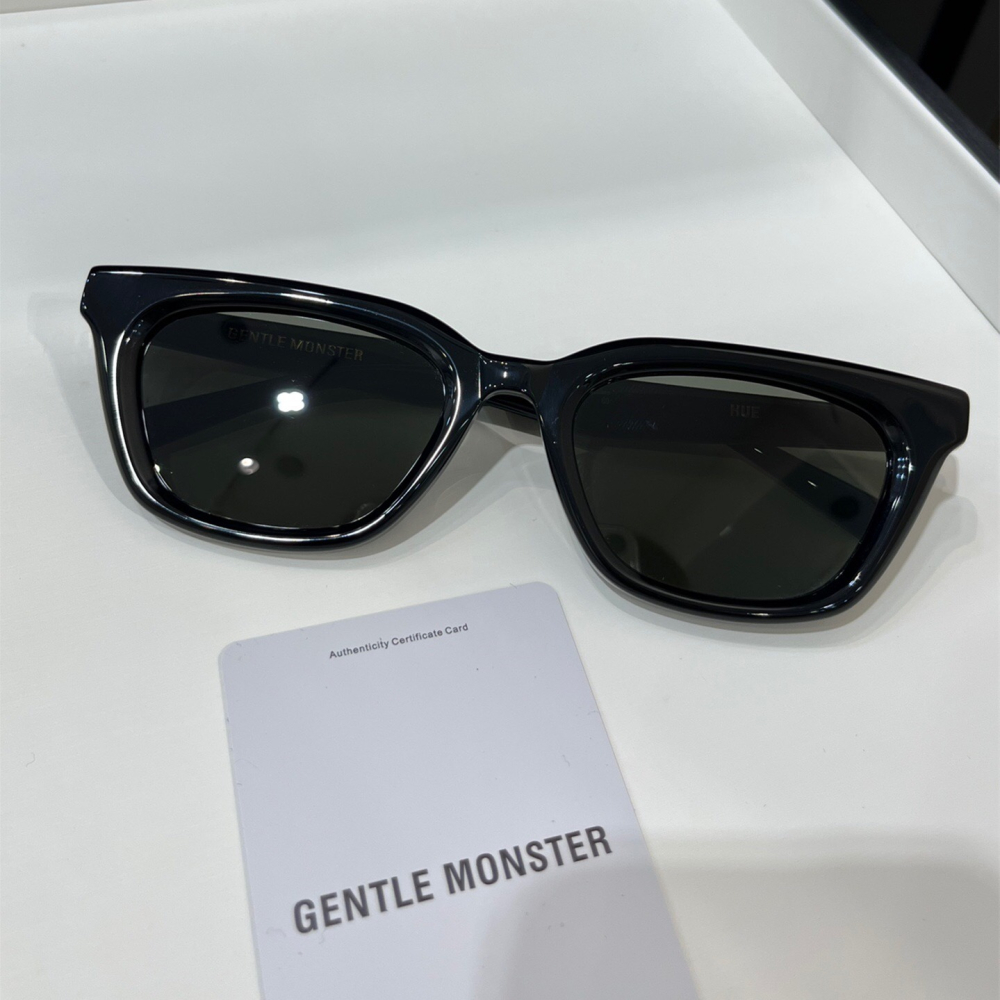 GENTLE MONSTER墨鏡 GM墨鏡 新品HUE太陽鏡 黑色方框墨鏡 防紫外線太陽眼鏡 大框素顏眼鏡 女生墨鏡 男-細節圖6