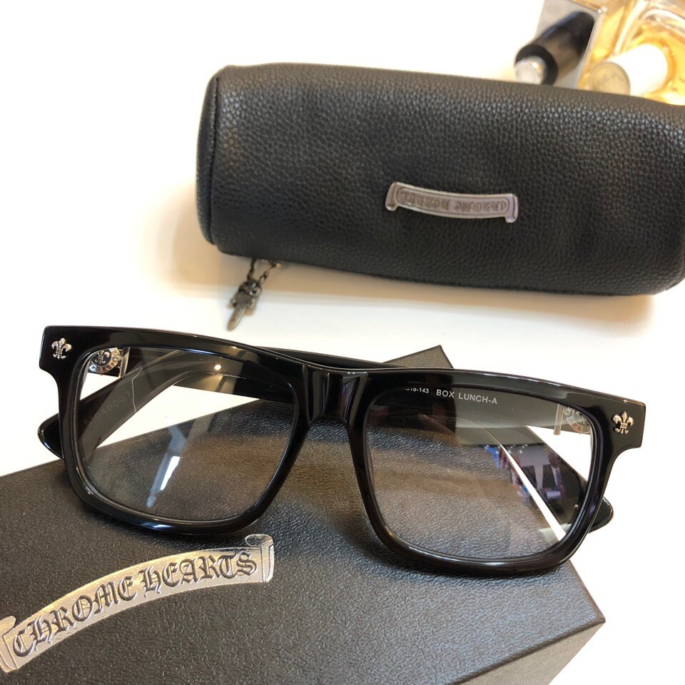 Chrome Heart眼鏡 克羅心眼鏡 BOX LUNCH-A平光眼鏡 防藍光眼鏡 黑色大框眼鏡架 光學眼鏡架 可自配-細節圖3