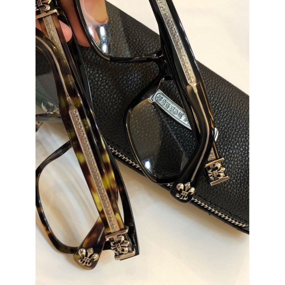 Chrome Heart眼鏡 克羅心眼鏡 BOX LUNCH-A平光眼鏡 防藍光眼鏡 黑色大框眼鏡架 光學眼鏡架 可自配-細節圖6