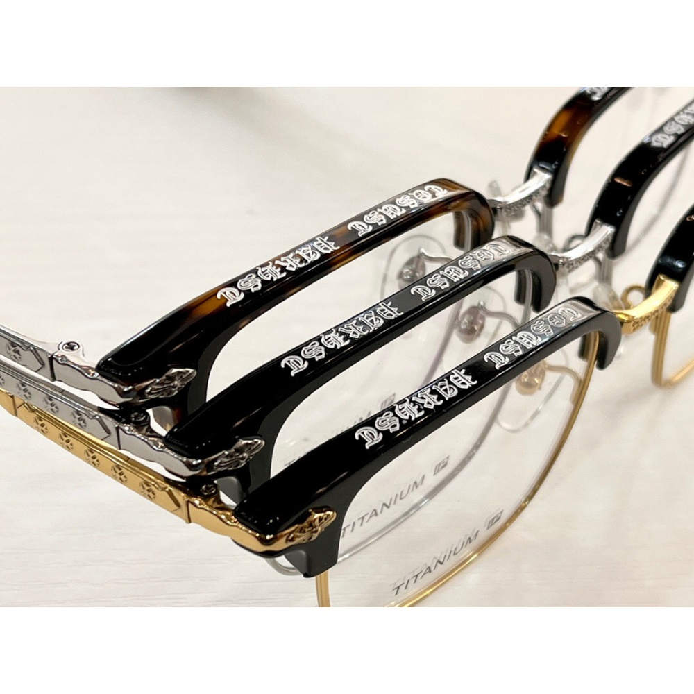 Chrome Hearts眼鏡 克羅心眼鏡 HERME男女通用款眼鏡 半框眼鏡 光學眼鏡架 可自配近視度數 女生素顏眼鏡-細節圖10