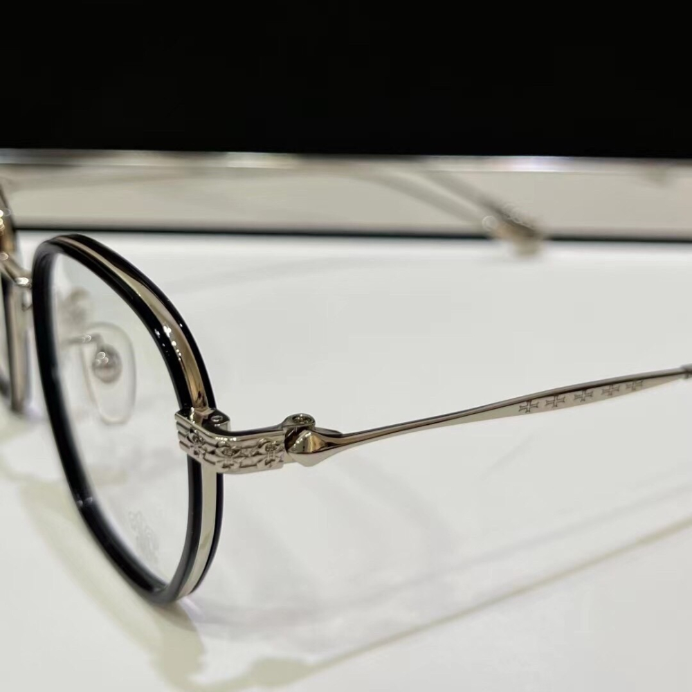 CHROME HEARTS眼鏡 克羅心眼鏡 防藍光平光眼鏡 商務休閒眼鏡 男士眼鏡 男女通用款眼鏡 光學眼鏡架 可配近視-細節圖5