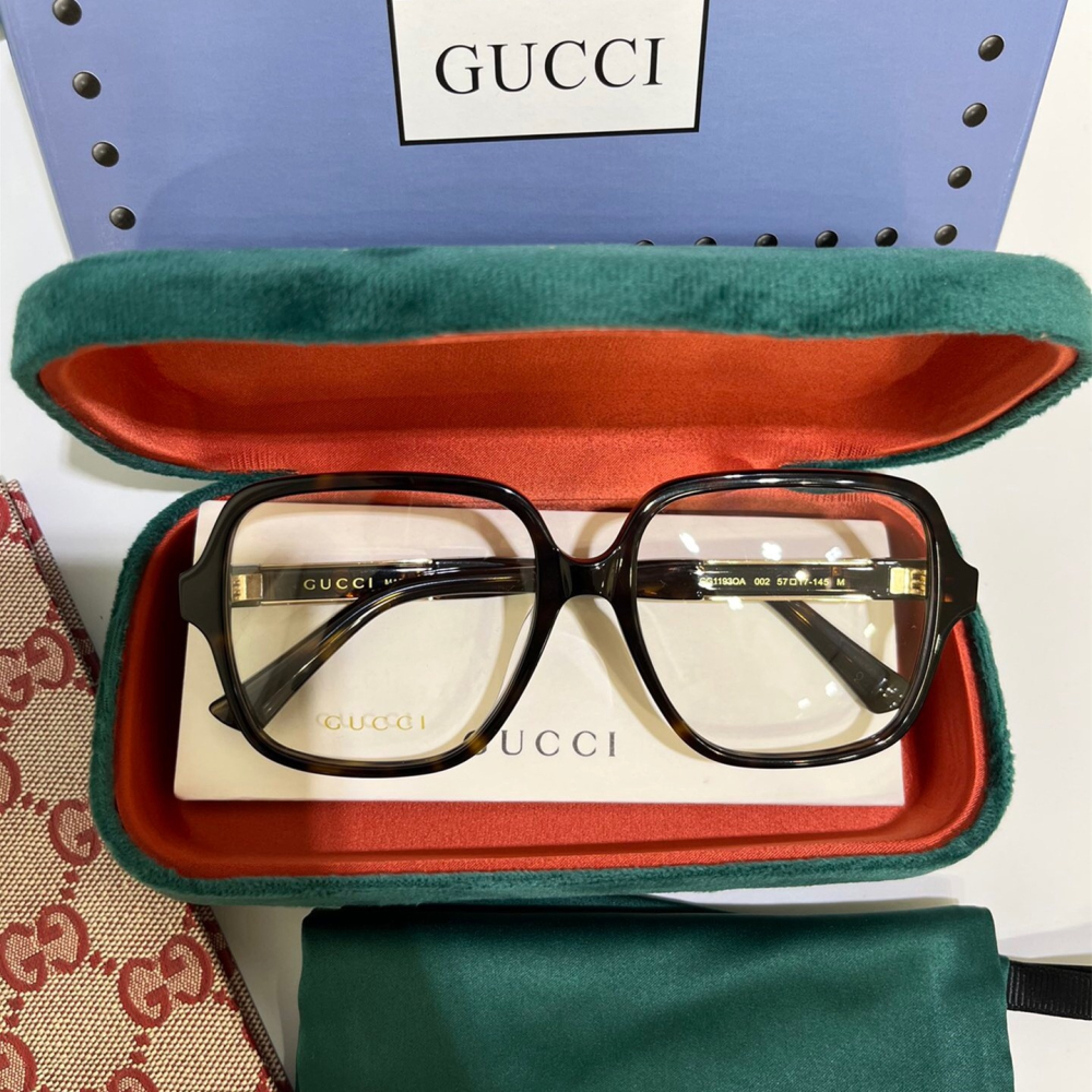 古馳GUCCI眼鏡 GG1193OA鏡框時尚休閒眼鏡 防藍光平光眼鏡 女生素顏眼鏡框 大框方框眼鏡 光學眼鏡框 男女同款-細節圖6