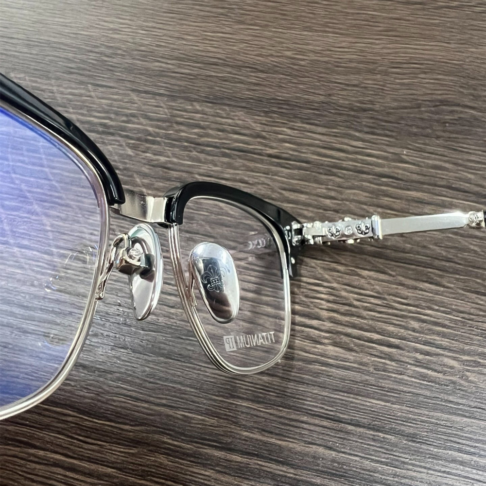 克羅心眼鏡 CHROME HEARTS眼鏡 經典款明星同款眼鏡 男女款情侶眼鏡 超輕純鈦眼鏡 復古近視平光眼鏡 防藍光眼-細節圖7