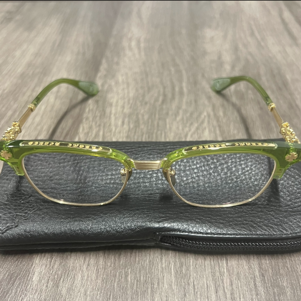 Chrome Hearts克羅心眼鏡 復古方框眼鏡 翡翠綠色方框眼鏡 明星同款眼鏡 超輕純鈦眼鏡 光學眼鏡 學生眼鏡架-細節圖2