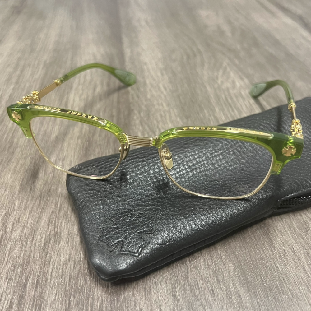 Chrome Hearts克羅心眼鏡 復古方框眼鏡 翡翠綠色方框眼鏡 明星同款眼鏡 超輕純鈦眼鏡 光學眼鏡 學生眼鏡架-細節圖3