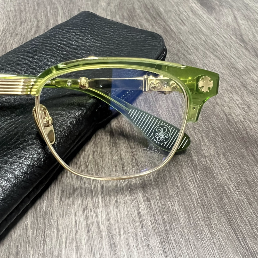 Chrome Hearts克羅心眼鏡 復古方框眼鏡 翡翠綠色方框眼鏡 明星同款眼鏡 超輕純鈦眼鏡 光學眼鏡 學生眼鏡架-細節圖5
