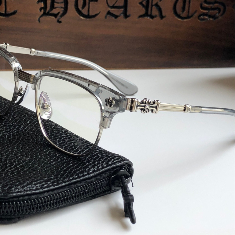CHROME HEARTS眼鏡 經典款明細同款眼鏡 銀色十字花關曉彤同款眼鏡 男女款情侶眼鏡 超輕純鈦眼鏡 復古百搭近視-細節圖4