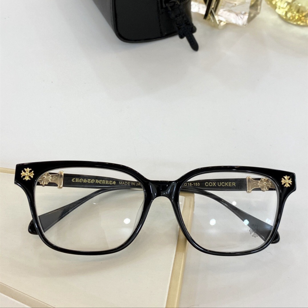 Chrome heart克羅心眼鏡 COX UCKEE系列 男女通用款眼鏡 情侶眼鏡 銀版方框眼鏡 平光眼鏡 防藍光眼鏡-細節圖2