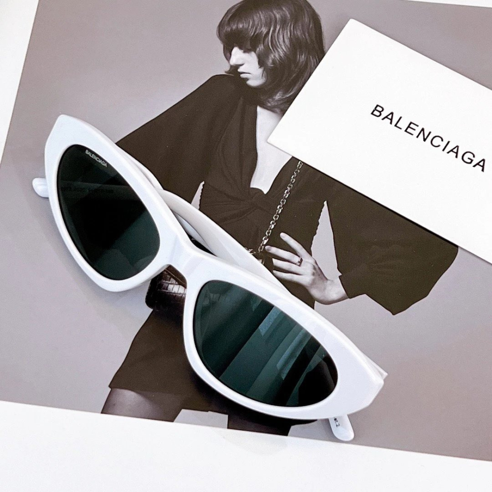 巴黎世家太陽鏡 balenciga墨鏡 女生墨鏡 BB0207s貓眼墨鏡 男女通用款太陽鏡 情侶墨鏡 扭曲鏡腿 黑框墨鏡-細節圖10