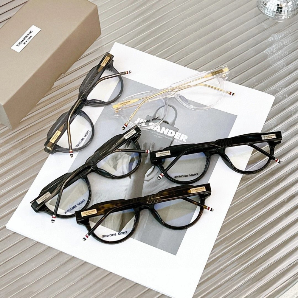 TB眼鏡 THOM BROWNE眼鏡 男女通用款眼鏡 TBS716板材眼鏡架 方框眼鏡 黑色透明色大框眼鏡 學院風眼鏡架-細節圖8