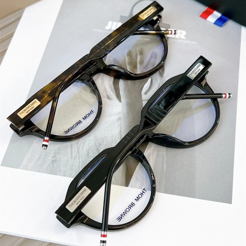 TB眼鏡 THOM BROWNE眼鏡 男女通用款眼鏡 TBS716板材眼鏡架 方框眼鏡 黑色透明色大框眼鏡 學院風眼鏡架-細節圖9