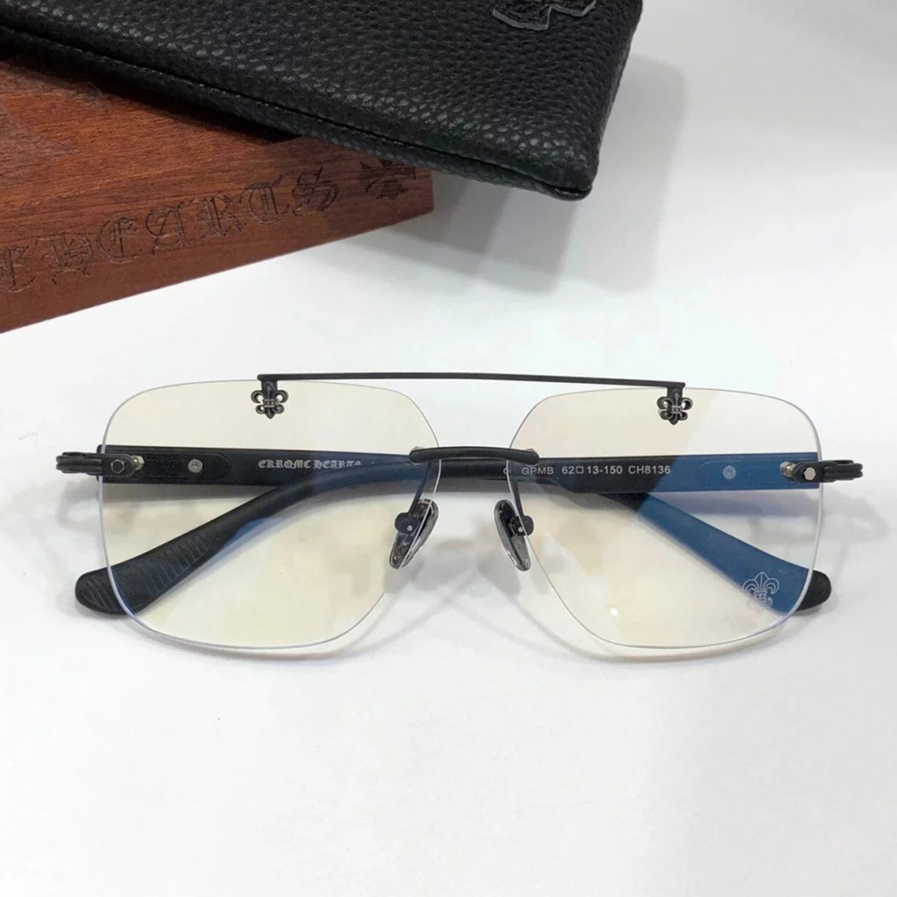 Chrome hearts眼鏡 克羅心眼鏡男 CH8136近視眼鏡架 可自配度數 男女通用款眼鏡 平光眼鏡 光學眼鏡 無-細節圖3