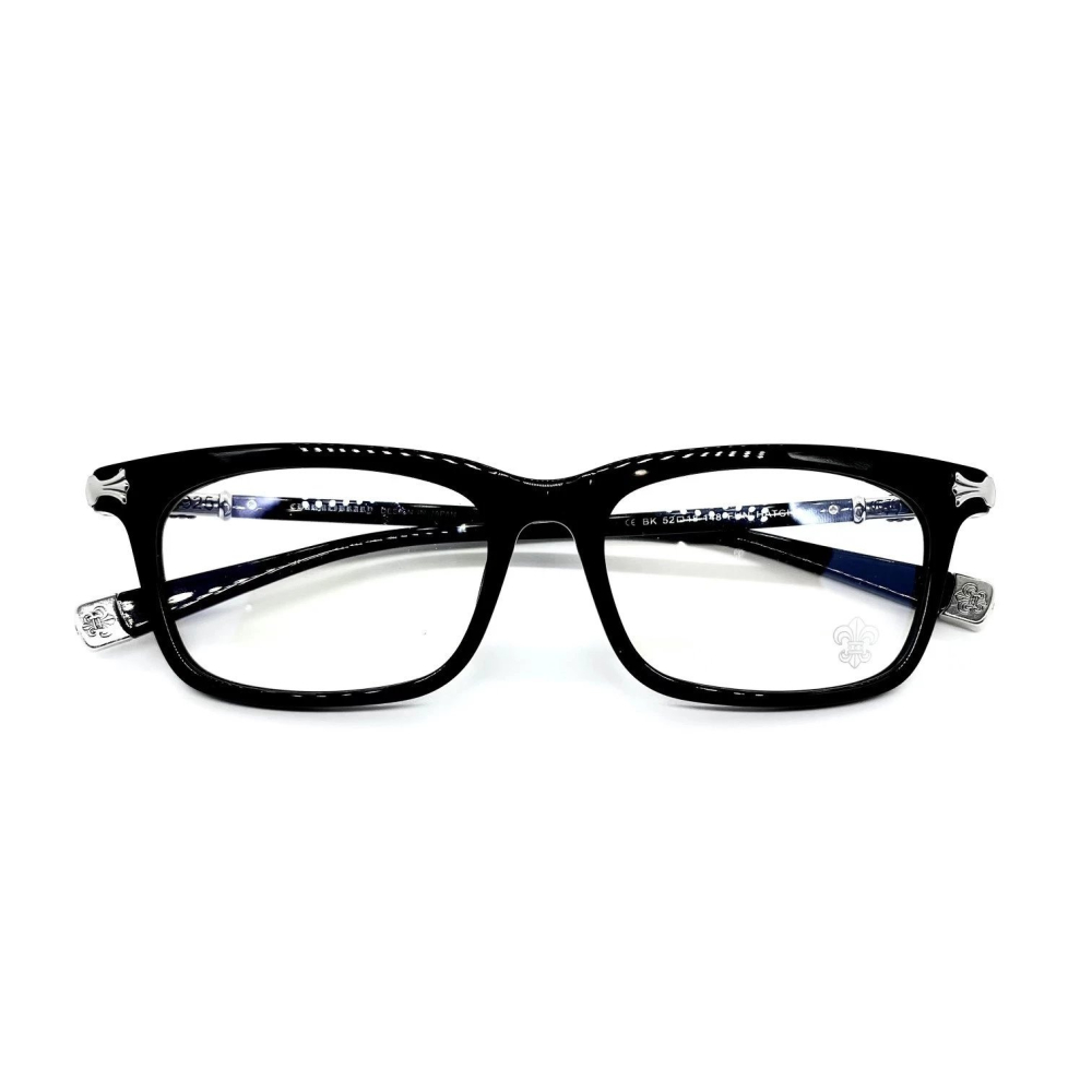 克羅心眼鏡 CHROME HEARTS眼鏡 黑色方框眼鏡 平光眼鏡架 金屬雕花眼鏡 商務休閒眼鏡 可自配度數近視 光學眼-細節圖3