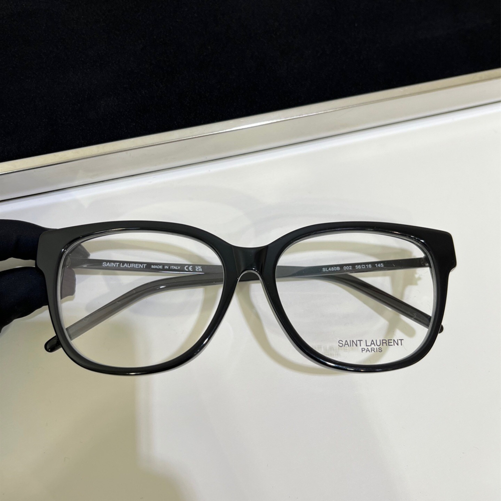 YSL眼鏡 女生眼鏡 大框方框眼鏡 平光眼鏡架 SL480B鏡框 女生素顏眼鏡架 黑框眼鏡 可自配度數近視 男生眼鏡 光-細節圖6