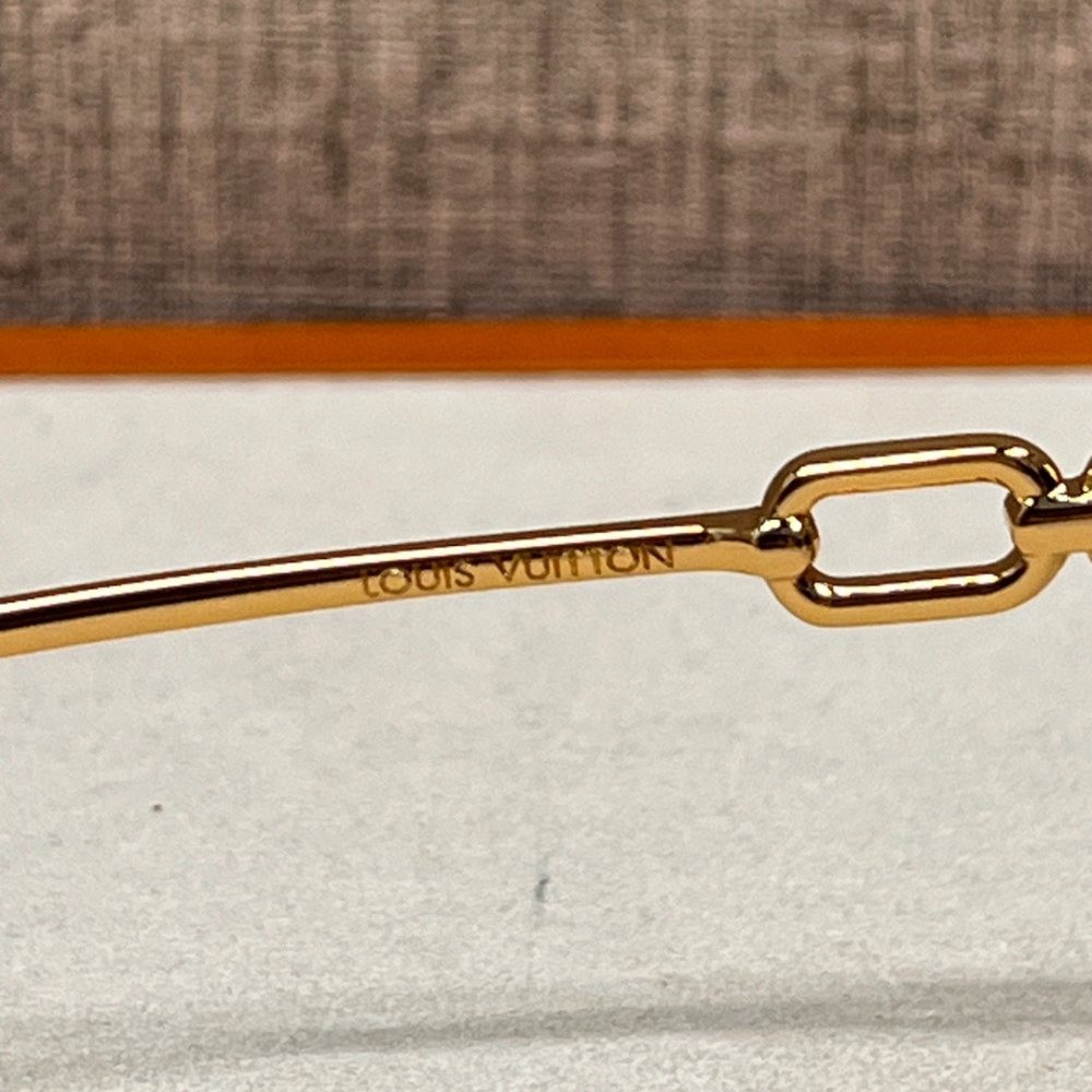 LV Jewel Square時尚潮流太陽眼鏡金屬鏡架黑黄色墨鏡-細節圖9
