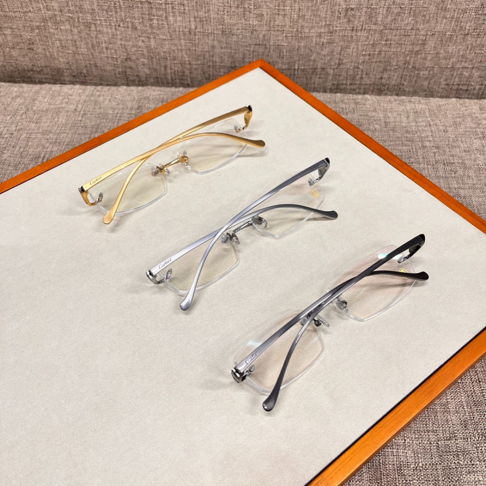 Cartier卡地亞知名奢飾品時尚經典平光素顏光學近視鏡鏡架-細節圖2