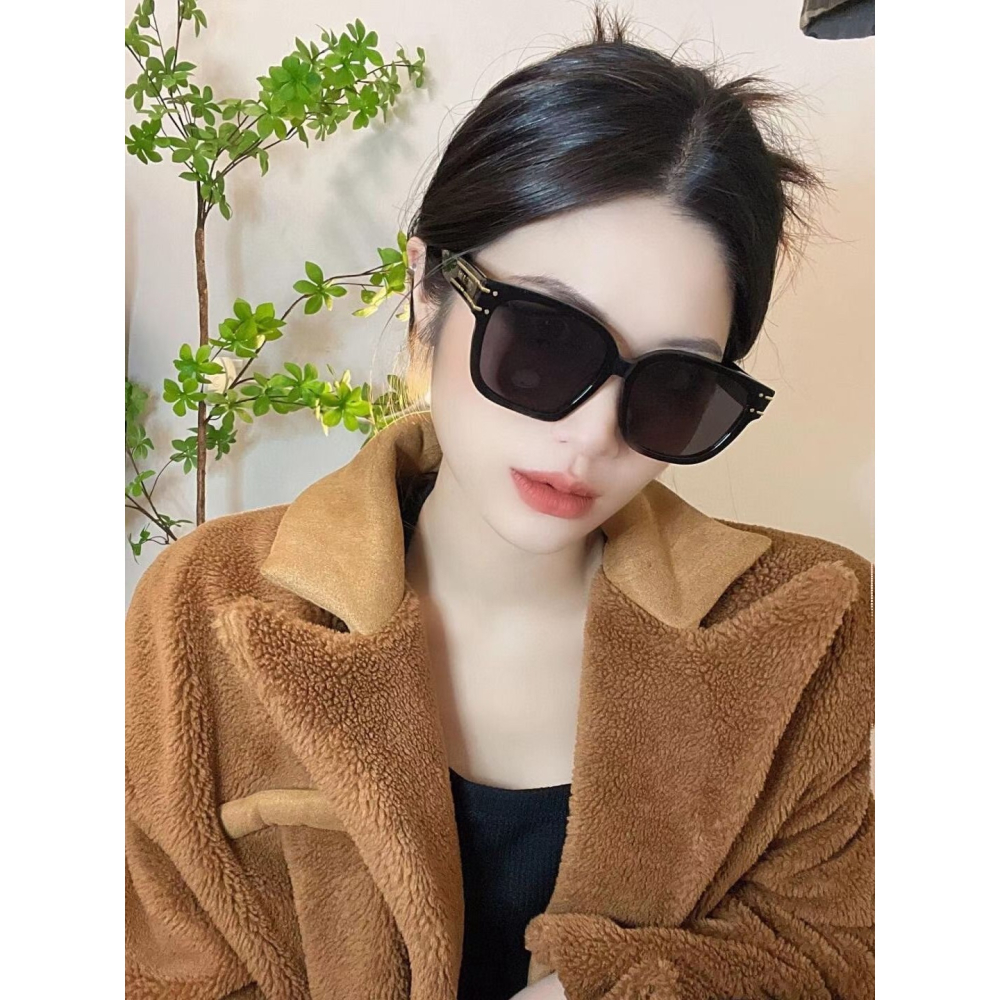 CHRISTIAN DIOR（PARIS）太陽鏡  男女通用款太陽鏡 防紫外線墨鏡 黑色大框-細節圖2