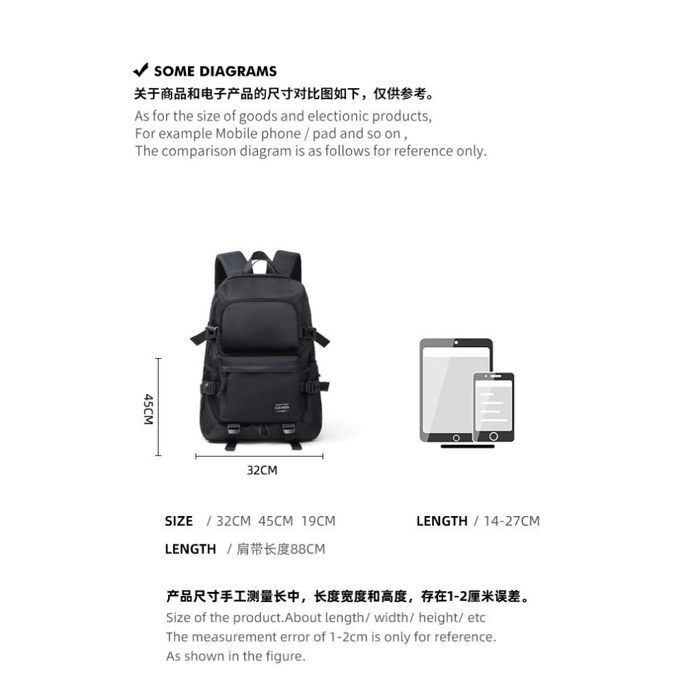 美國Rockland書包男2024新款學生登山旅行包書包工裝風多口袋背包-細節圖7