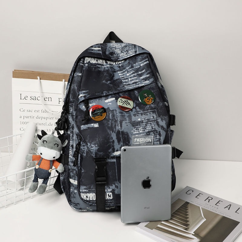 美國Rockland書包男大學生2024新款ins潮流背包大容量休閒雙肩包-細節圖2