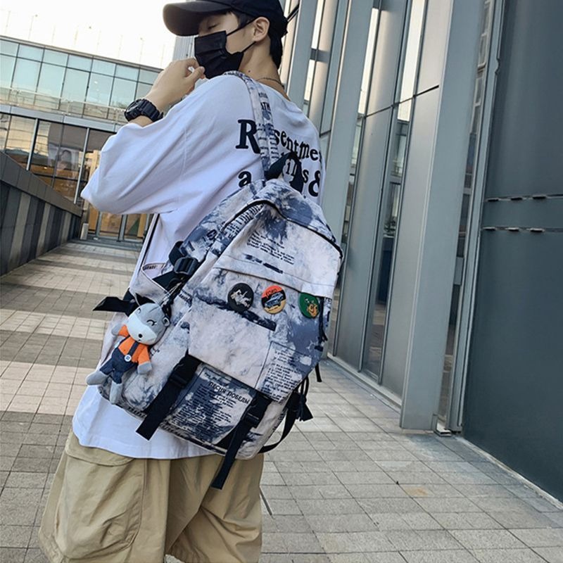 美國Rockland書包男大學生2024新款ins潮流背包大容量休閒雙肩包-規格圖9