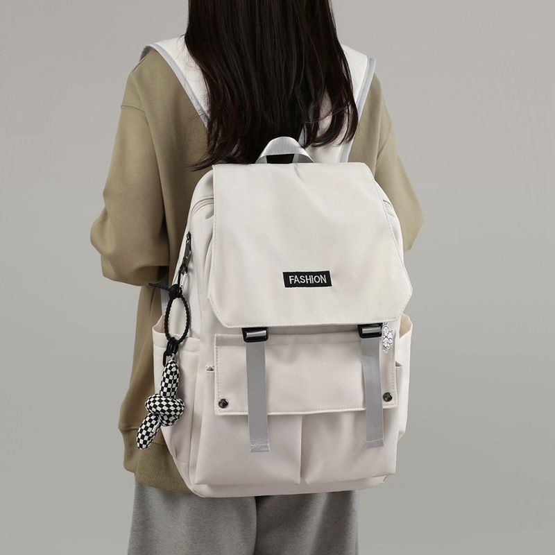 美國Rockland雙肩包女2024新款百搭立體大容量書包高中生學生背包-細節圖7