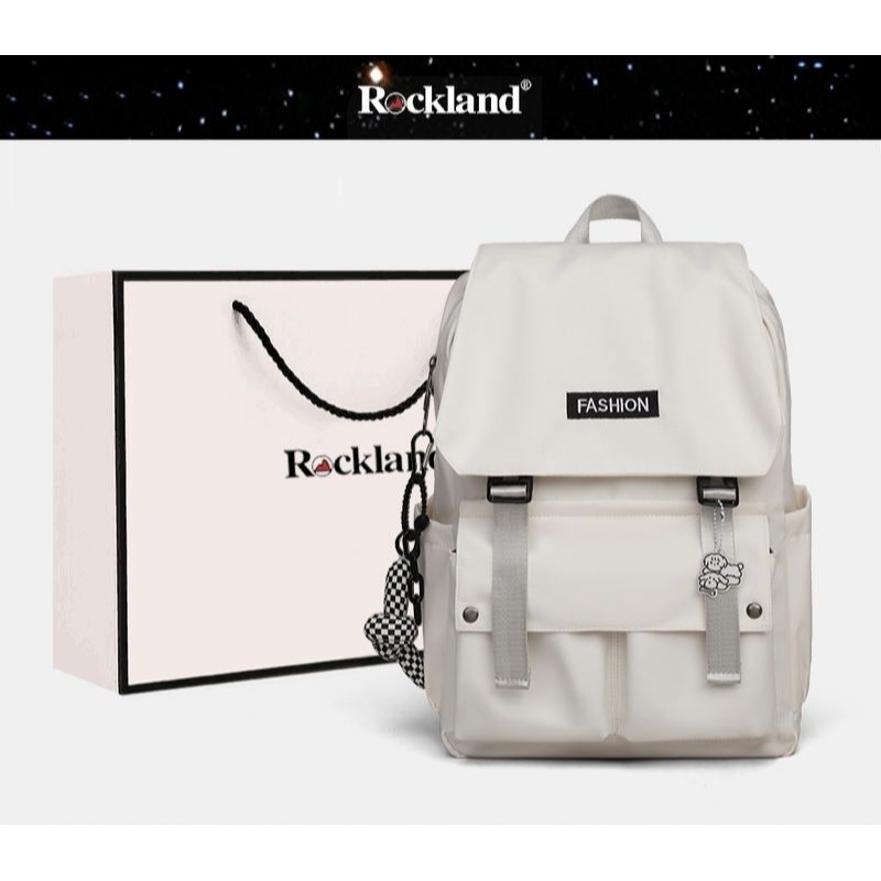 美國Rockland雙肩包女2024新款百搭立體大容量書包高中生學生背包-細節圖9