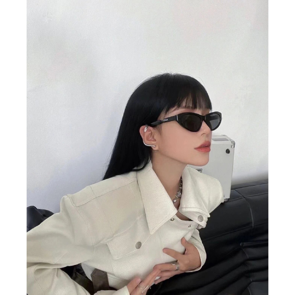Balenciaga新款扭曲墨鏡BB0207街頭風凹造型BB00209太陽眼鏡貓眼墨鏡男女同款眼鏡小臉54-17-140-細節圖5