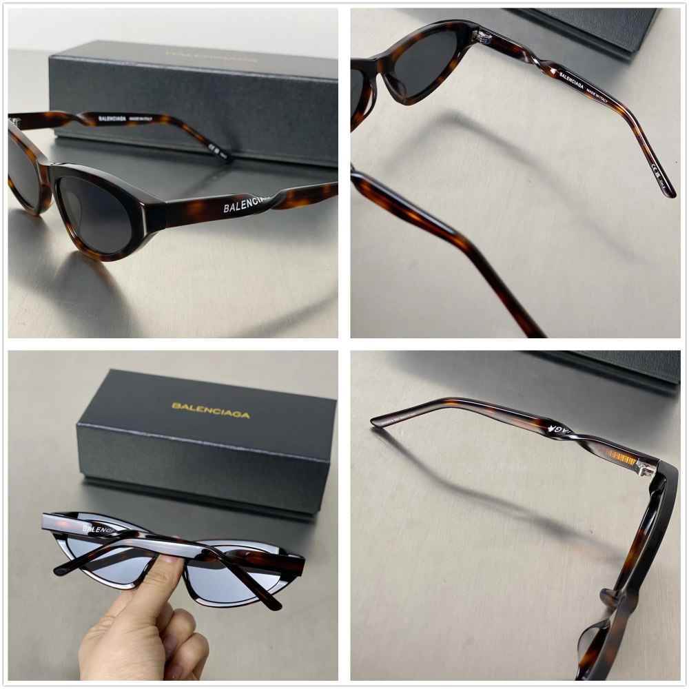 Balenciaga新款扭曲墨鏡BB0207街頭風凹造型BB00209太陽眼鏡貓眼墨鏡男女同款眼鏡小臉54-17-140-細節圖7