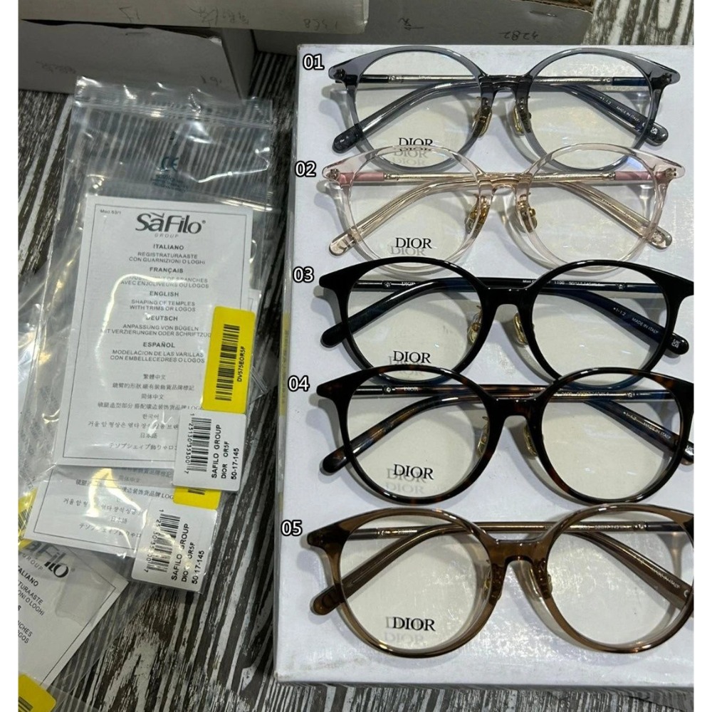 DIOR時尚潮流新款小圓OR5F高度數清灰50-17-145板材防過敏上臉眼鏡框復古圓框素顏清純近視眼鏡框-規格圖11