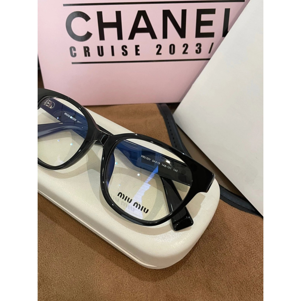 Miu Miu眼鏡VMU02V黑框眼鏡素顏眼鏡近視眼鏡光學眼鏡大框眼鏡板材眼鏡男女同款時尚潮流顯瘦54-19-145-細節圖4