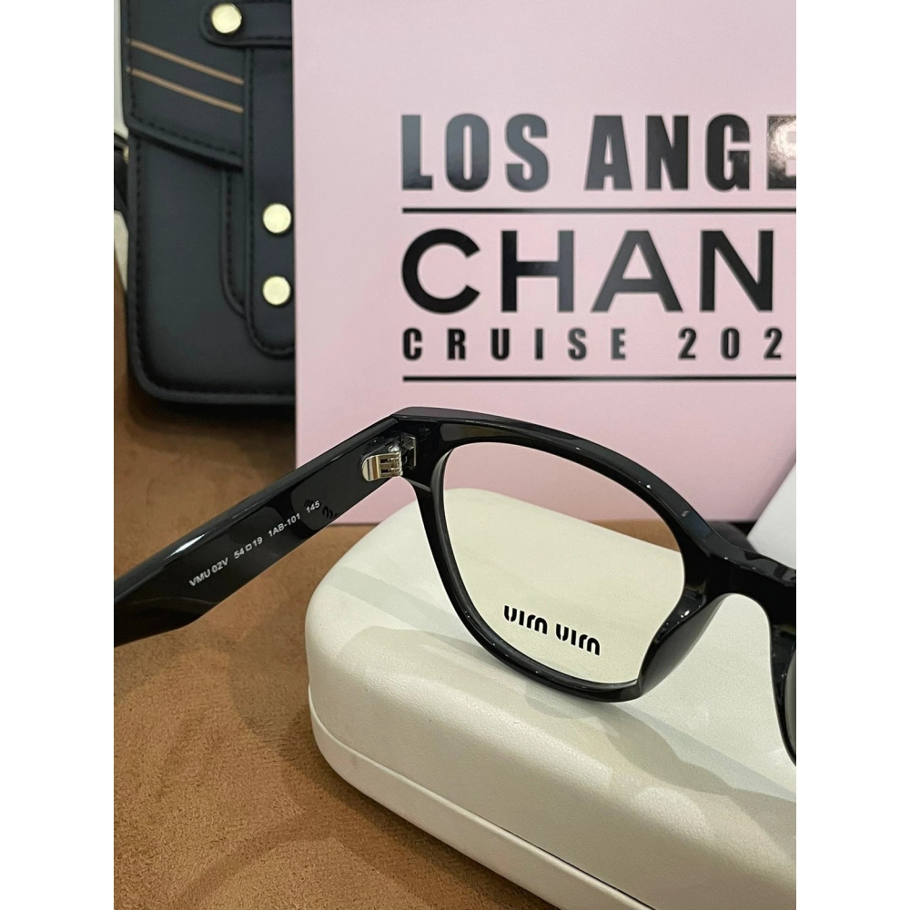 Miu Miu眼鏡VMU02V黑框眼鏡素顏眼鏡近視眼鏡光學眼鏡大框眼鏡板材眼鏡男女同款時尚潮流顯瘦54-19-145-細節圖8