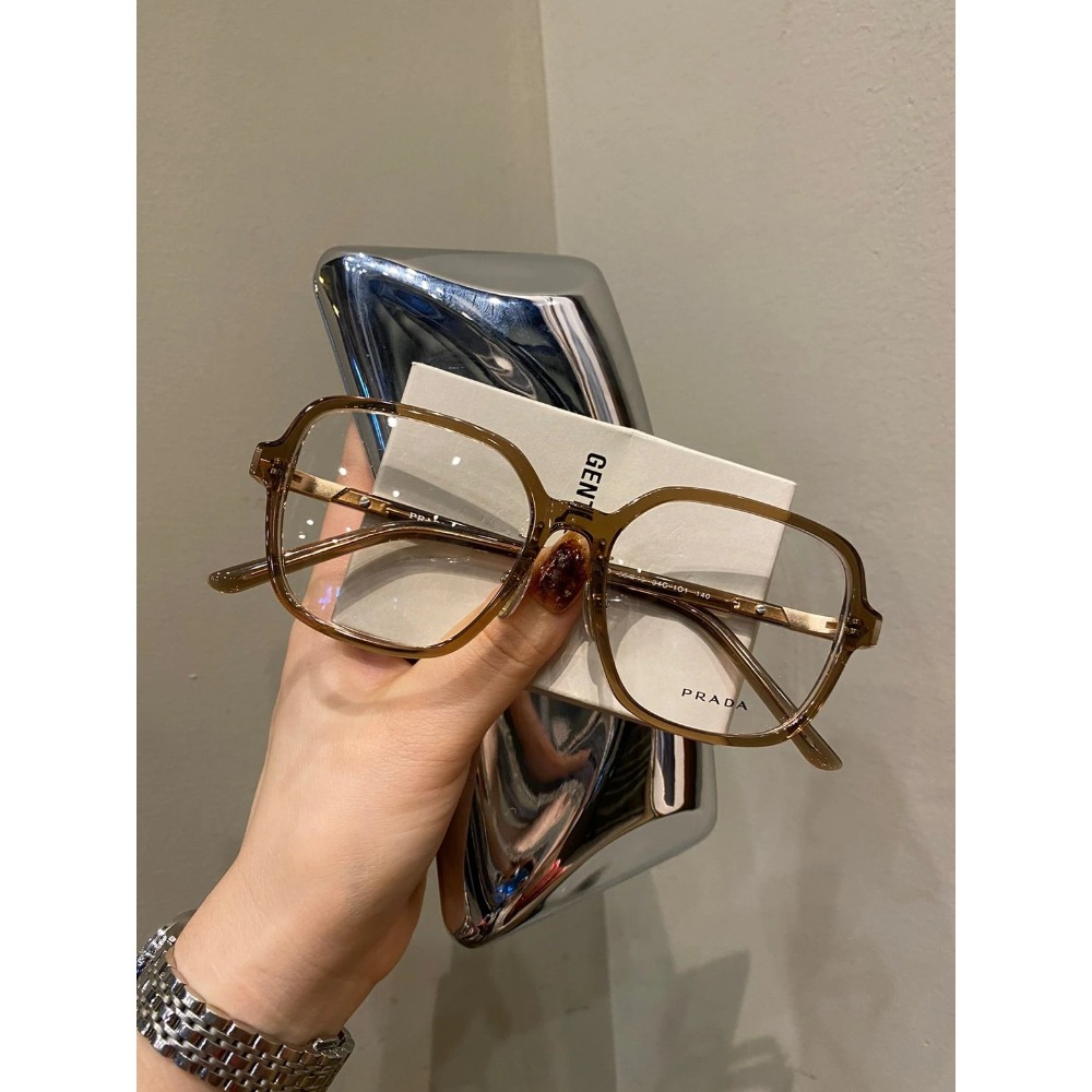 PRADA新款黑框眼鏡光學眼鏡VPR 13Z-D近視眼鏡素顏眼鏡大框板材眼鏡男女通用56-18-140-規格圖11