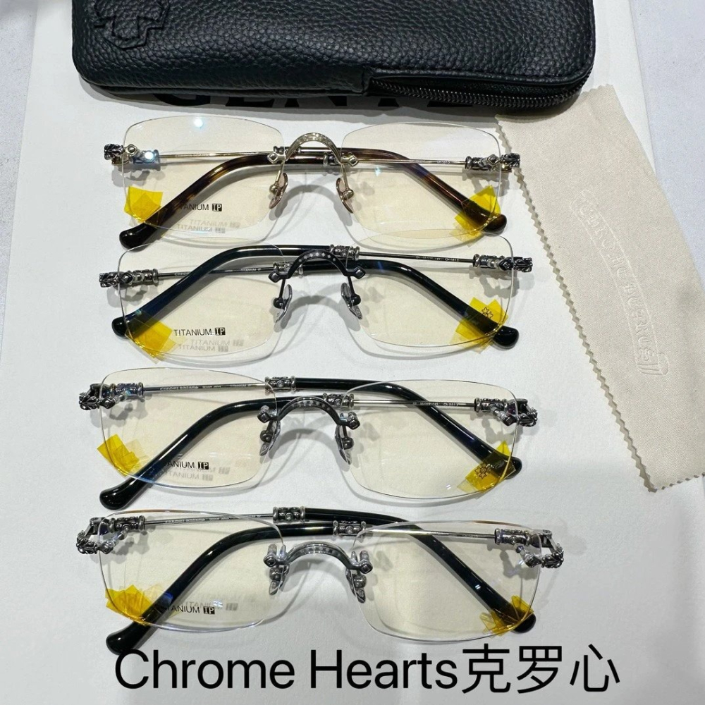 Chrome Hearts明星同款新款男女無框眼鏡純鈦眼鏡近視眼鏡光學眼鏡超輕眼鏡潮55-19-145-細節圖4