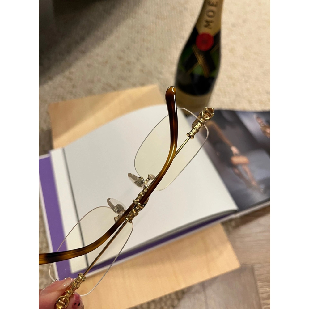 Chrome Hearts明星同款新款男女無框眼鏡純鈦眼鏡近視眼鏡光學眼鏡超輕眼鏡潮55-19-145-細節圖5