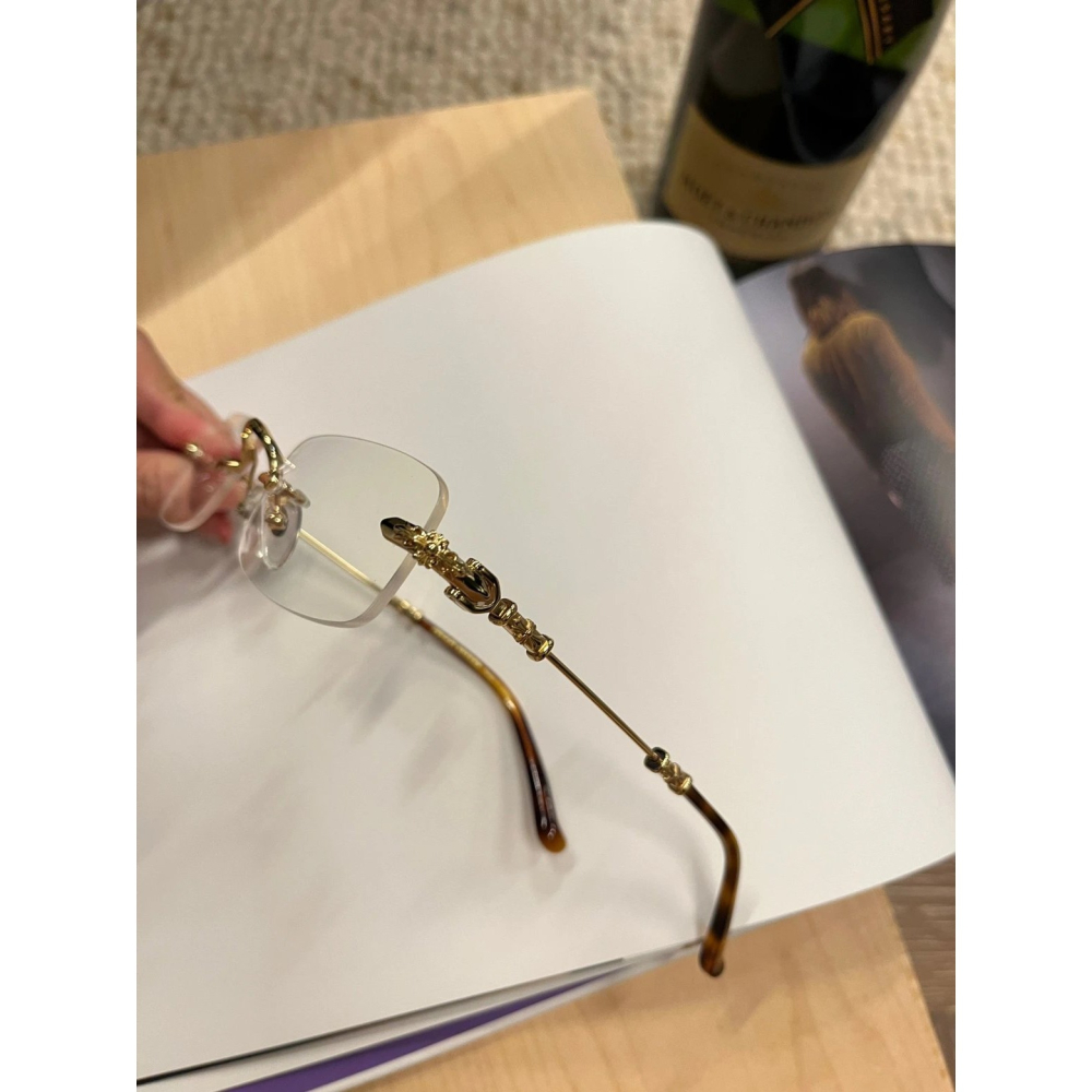 Chrome Hearts明星同款新款男女無框眼鏡純鈦眼鏡近視眼鏡光學眼鏡超輕眼鏡潮55-19-145-細節圖6