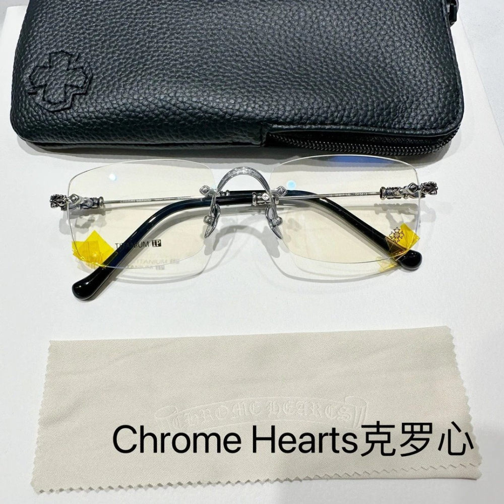 Chrome Hearts明星同款新款男女無框眼鏡純鈦眼鏡近視眼鏡光學眼鏡超輕眼鏡潮55-19-145-細節圖7