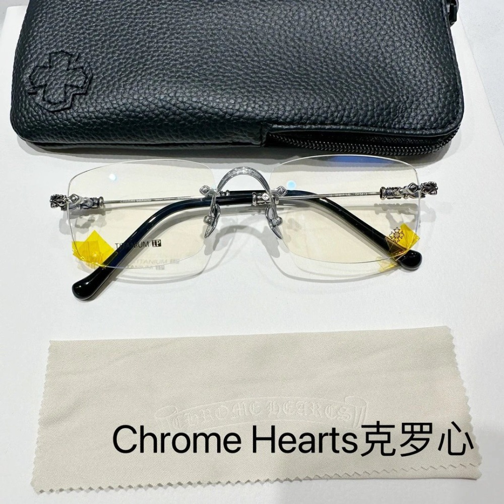 Chrome Hearts明星同款新款男女無框眼鏡純鈦眼鏡近視眼鏡光學眼鏡超輕眼鏡潮55-19-145-規格圖9