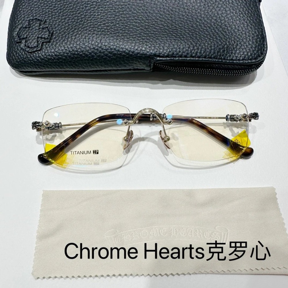 Chrome Hearts明星同款新款男女無框眼鏡純鈦眼鏡近視眼鏡光學眼鏡超輕眼鏡潮55-19-145-規格圖9