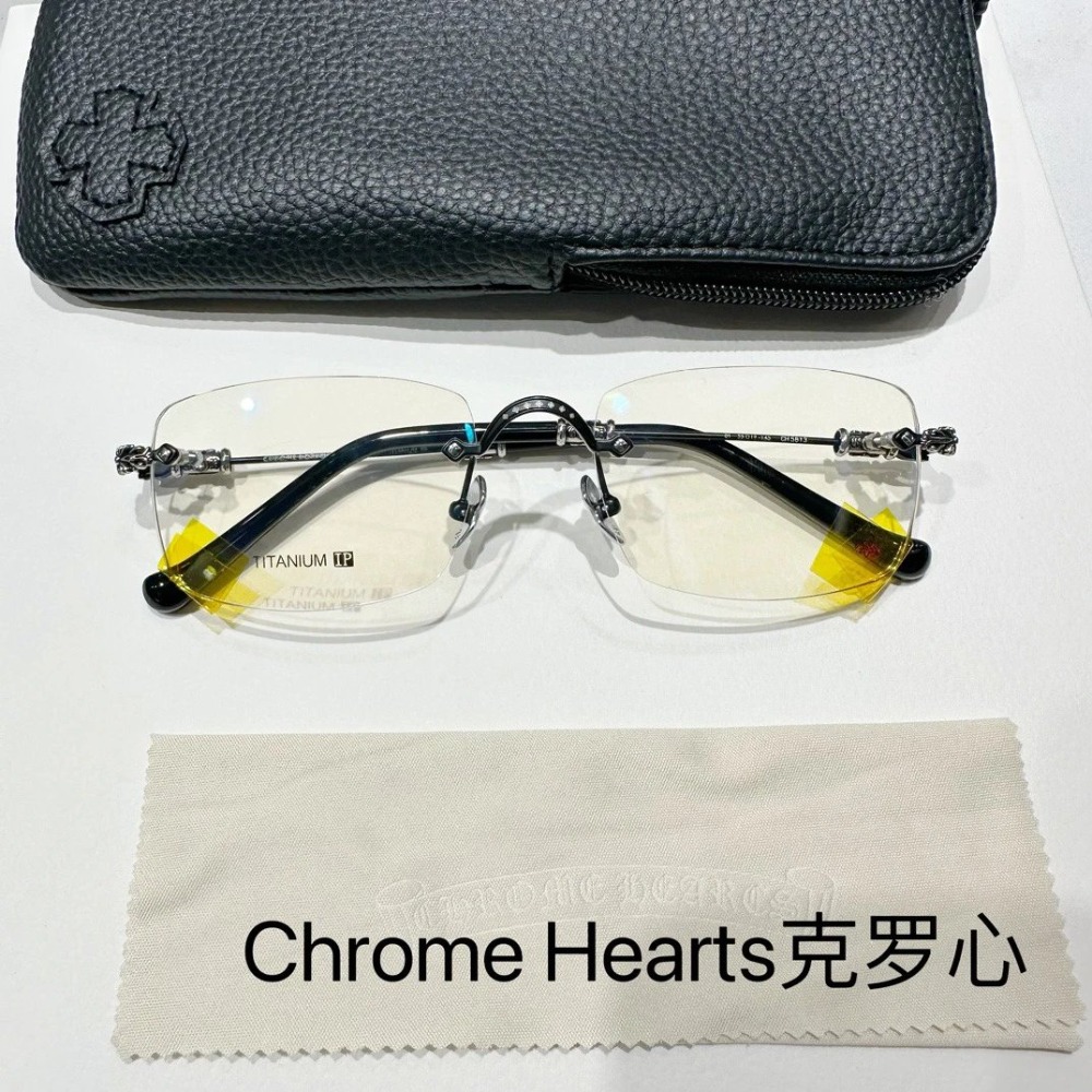 Chrome Hearts明星同款新款男女無框眼鏡純鈦眼鏡近視眼鏡光學眼鏡超輕眼鏡潮55-19-145-規格圖9
