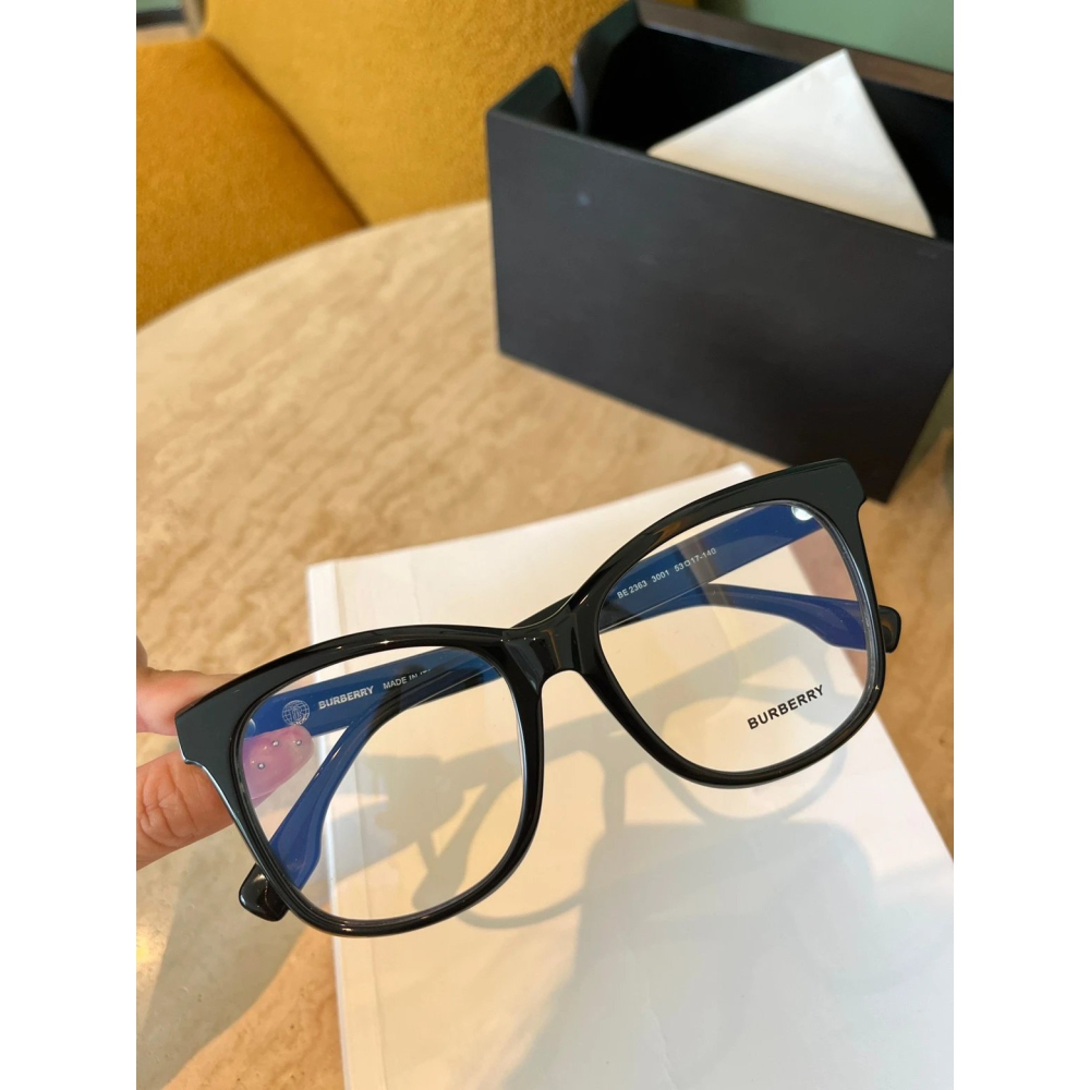 Burberry眼鏡劉亦菲款黑框眼鏡大框眼鏡素顏眼鏡BE2363男女板材眼鏡框眼鏡架近視眼鏡百搭休閒53-17-140-細節圖5