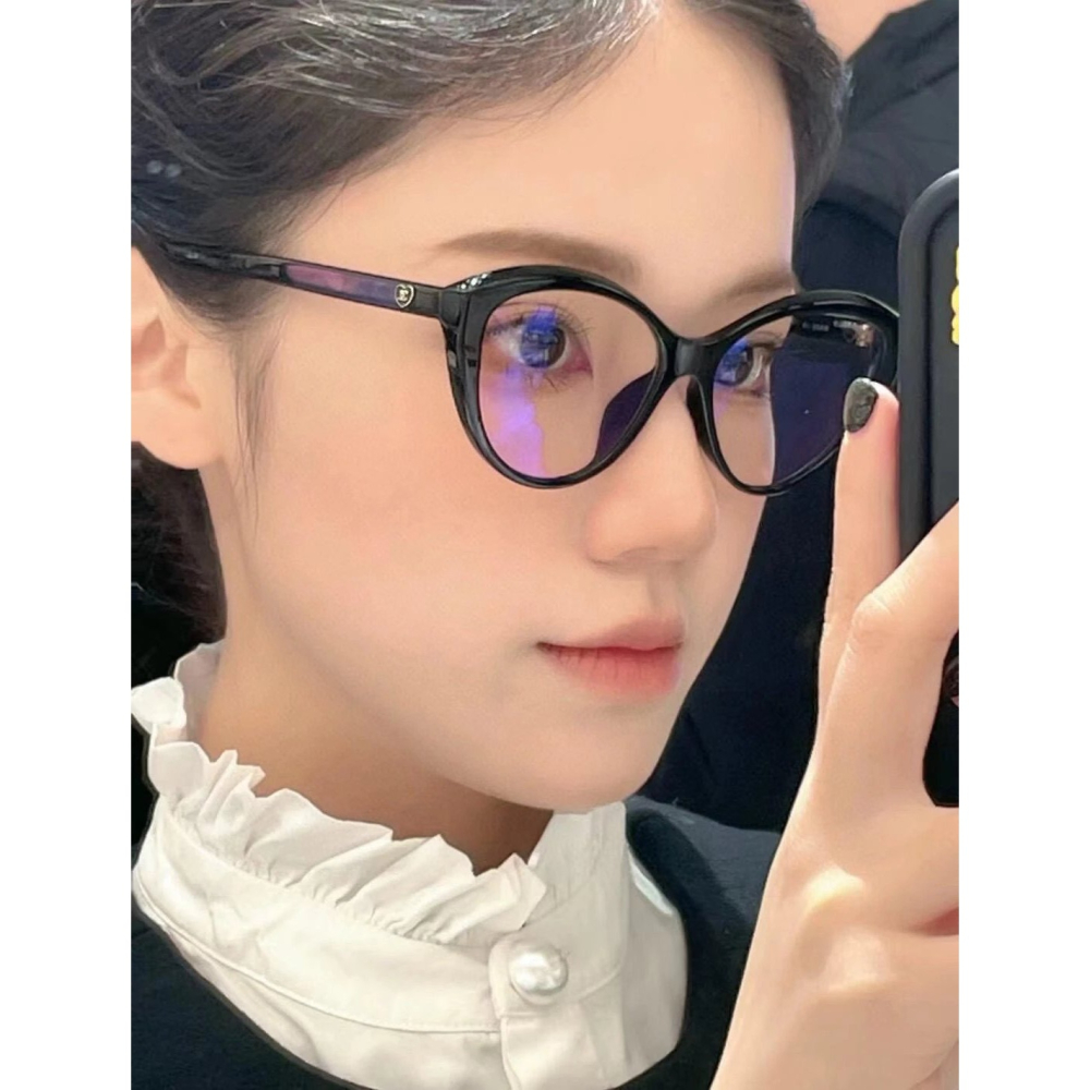CHANEL眼镜CH3464猫眼黑框眼镜男女素颜眼镜红薯爆款爱心镜腿近视眼镜板材眼镜53-16-140-細節圖2