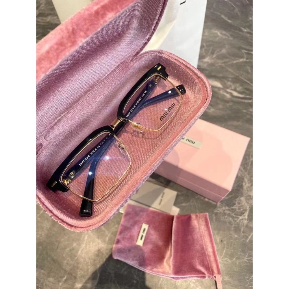 MIU MIU眼鏡眉毛款眼鏡框眼鏡架光學眼鏡男女同款方形半框可搭配度數鏡片防藍光鏡片53-19-140-細節圖2