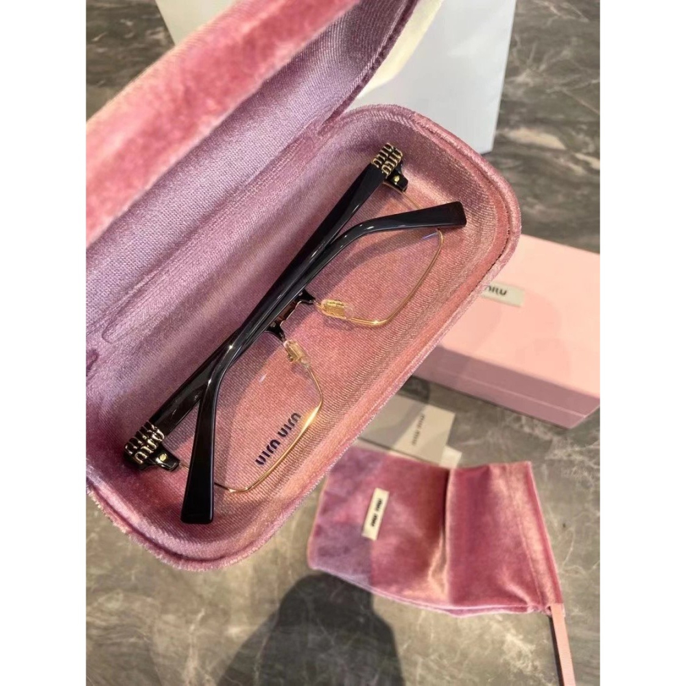 MIU MIU眼鏡眉毛款眼鏡框眼鏡架光學眼鏡男女同款方形半框可搭配度數鏡片防藍光鏡片53-19-140-細節圖4