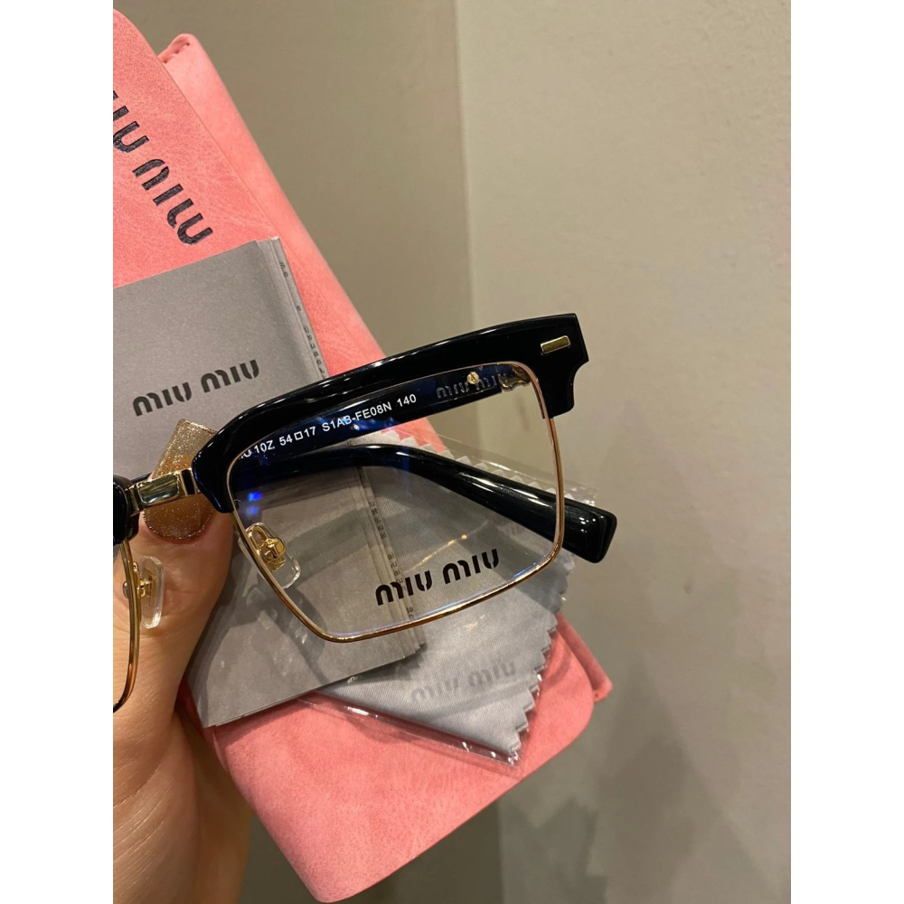 MIU MIU眼鏡眉毛款眼鏡框眼鏡架光學眼鏡男女同款方形半框可搭配度數鏡片防藍光鏡片53-19-140-細節圖7